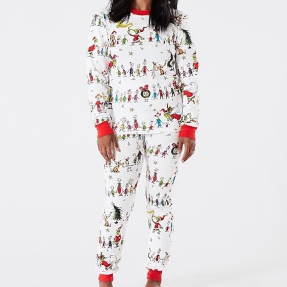 Pottery Barn Kids Dr. Seuss's The Grinch Adult Tight Fit Pajamas S Christmas PJs - Picture 1 of 8